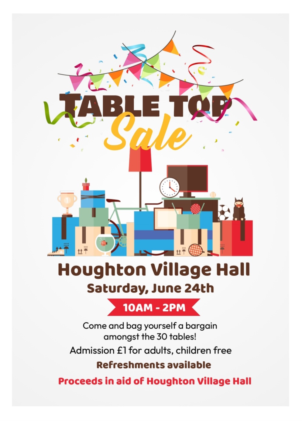 Table Top Sale Houghton Village Hall